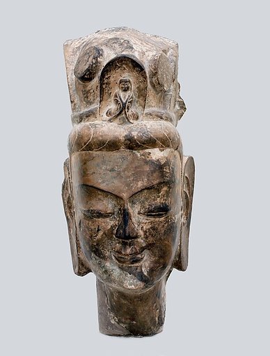 Head of a bodhisattva, probably Avalokiteshvara