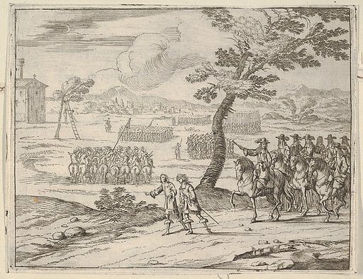 Francesco I d'Este Punishes a Soldier by Death who had Stolen a Chalice from the Holy Church, from "L'Idea di un Principe ed Eroe Cristiano in Francesco I d'Este, di Modena e Reggio Duca VIII [...]"