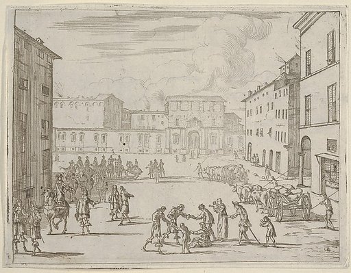 Francesco I d'Este Assists His Subjects with Great Generosity During the Great Famine of 1648 and 1649, from "L'Idea di un Principe ed Eroe Cristiano in Francesco I d'Este, di Modena e Reggio Duca VIII [...]"