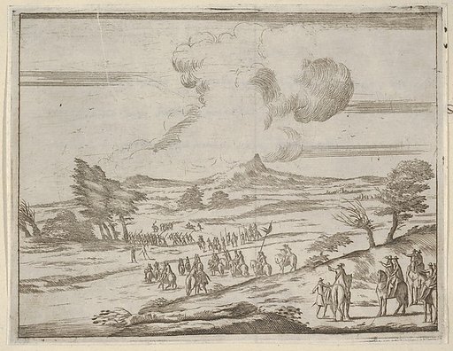 Following Francesco I d'Este's Example, His Troops Safely Pass Torrents During Extreme Weather, from "L'Idea di un Principe ed Eroe Cristiano in Francesco I d'Este, di Modena e Reggio Duca VIII [...]"