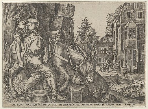 Copy of The Good Samaritan Putting the Traveller on His Donkey, from The Parable of the Good Samaritan