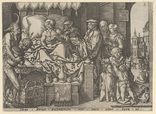 The Rich Man on His Deathbed, from "The Parable of the Rich Man and Lazarus"