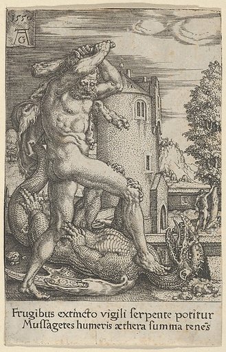 Hercules Killing the Dragon Ladon, from "The Labors of Hercules"