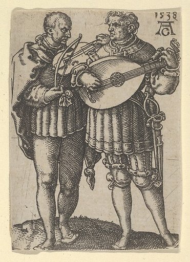 Two Musicians Playing the Violin and the Lute, from "The Small Wedding Dancers"