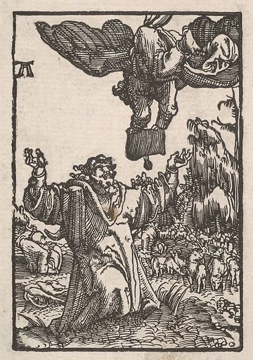 Annunciation of the Birth of the Virgin to Joachim, from "The Fall and Salvation of Mankind Through the Life and Passion of Christ"