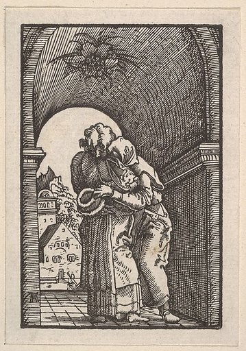 Meeting of Joachim and Anna at the Golden Gate, from "The Fall and Salvation of Mankind Through the Life and Passion of Christ"