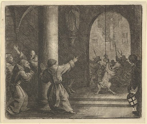 The Wolf Rings the Bells of a Convent from Hendrick van Alcmar's Renard The Fox