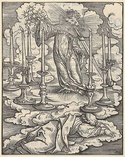 John Perceiving the Seven Candlesticks, plate 1 from "The Apocalypse"