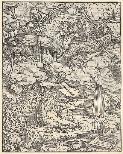 The First Four Trombones, plate 7 from "The Apocalypse"
