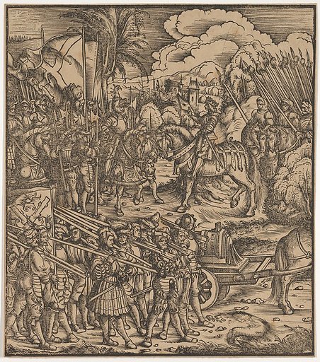 Encounter of Two Generals Before Cleves, from "Der Weisskunig"
