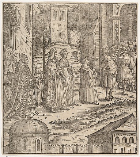 Procession of the Married Emperor, His Wife and The Pope from Saint Peter's Church, from Der Weisskunig