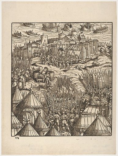 Storming of Moran, at the Shore, from "Der Weisskunig"
