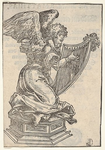 A Silver Statuette of an Angel Playing the Harp, from the "Wittenberg Reliquaries"