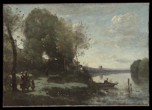 River with a Distant Tower