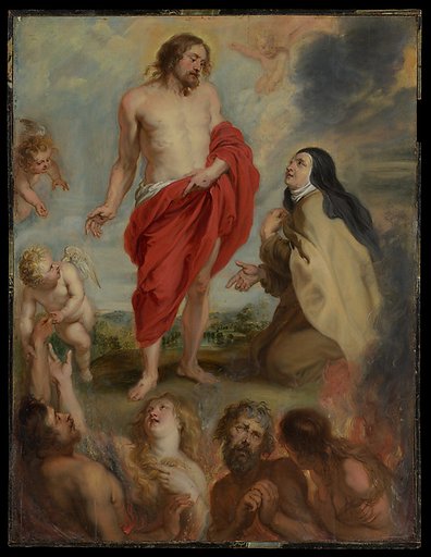 Saint Teresa of Avila Interceding for Souls in Purgatory
