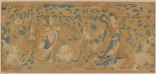 Panel with the moon goddess and attendants