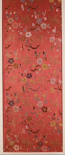 Woven Panel with Swallows and Prunus