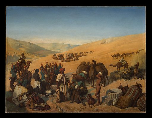 Halt of Caravans at the Wells of Saba (Beersheba) in the Desert South of Hebron