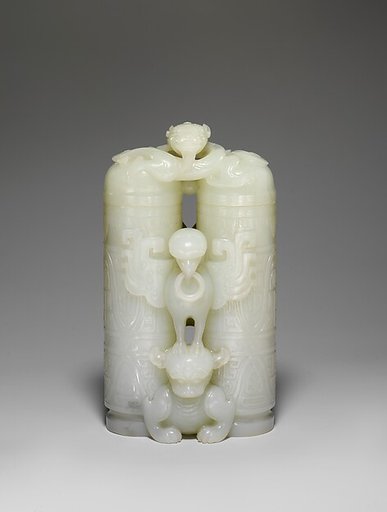 Double vessel with mythical beasts (champion vase)