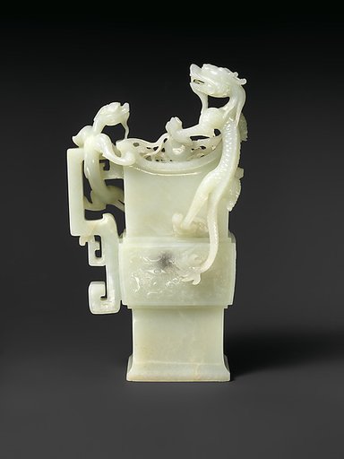 Archaic-style vase with dragons