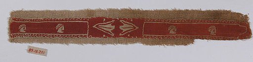 Band Fragment with Mask and Lotus Flowers