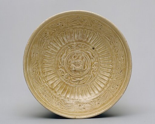 Dish with mythical creatures