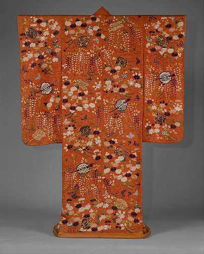 Over Robe (Uchikake) with Fans and Flowers