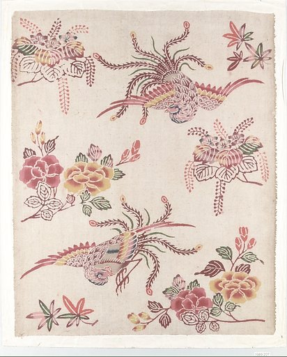 Bingata Panel with Hō-ō Birds and Flowers