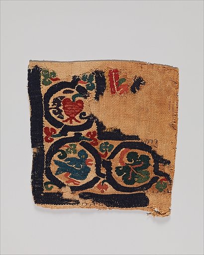 Fragment of a Tabula (Square) with Birds and Pomegranates in a Vine Scroll