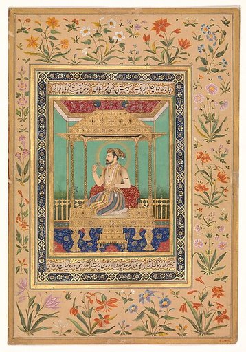Portrait of Shah Jahan on the Peacock Throne