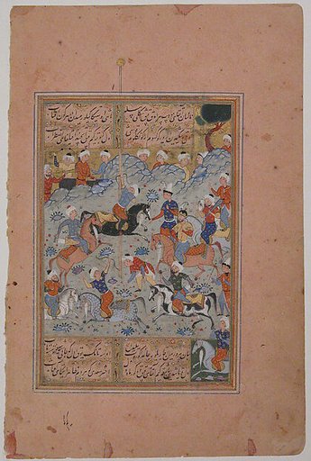 "A Contest of Skill in Archery on Horseback", Folio from a Divan (Collected Works) of Mir 'Ali Shir Nava'i