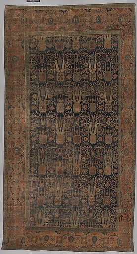 Carpet with Repeating Tree Design