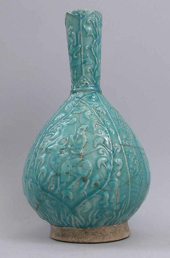 Bottle with Figures Riding Buffaloes or Antilopes, and Monkeys