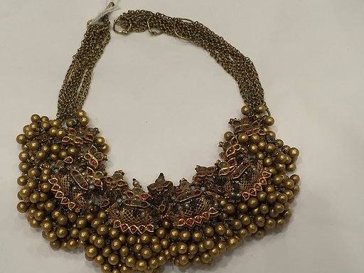 Necklace with Embellished Amulet Forms