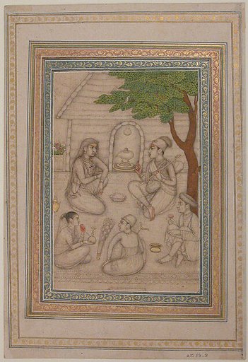 Hindus Conversing before a Shrine