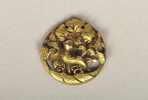 Ornament with bird among lotuses