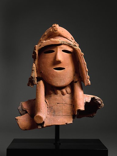 Head of a Warrior Clay Tomb Sculpture (Haniwa)