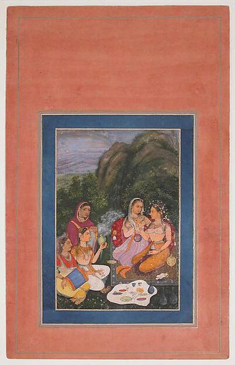 "Princess with Attendants Picnicking in the Open Air", Folio from the Davis Album