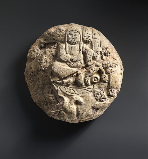 Medallion with Enthroned Figure and Attendants