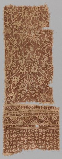 Textile with Lotus and Arabesque Design
