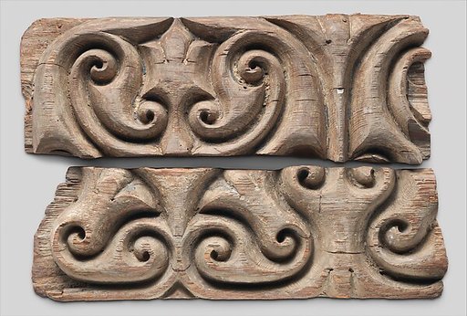 Panel Carved in the "Beveled Style" with Remains of Later Polychromy