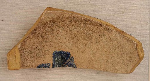 Fragment of an Open Vessel with Blue on White Motif