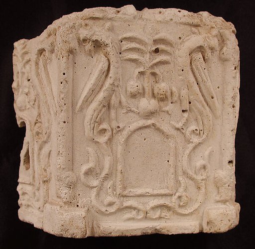 Fragment of a Base with Pair of Peacocks flanking a Palm Motif