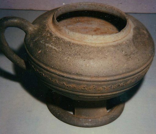 Pedestal jar with handles
