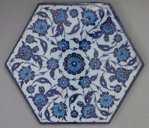 Hexagonal Tile with Floral Design