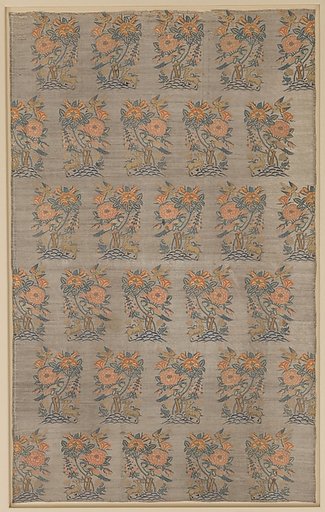 Panel with Rosebush, Birds, and Deer Pattern