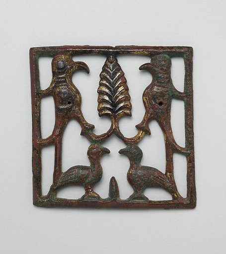 Appliqué Plaque with a Tree and Four Birds