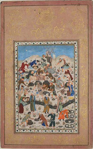 "Preparation for a Feast", Folio from a Divan of Jami