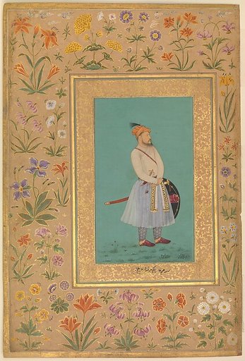 "Portrait of Qilich Khan Turani", Folio from the Shah Jahan Album