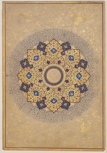 "Rosette Bearing the Names and Titles of Shah Jahan", Folio from the Shah Jahan Album
